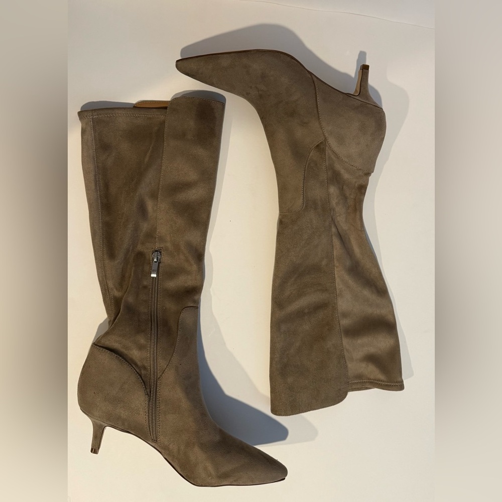 Elegant Taupe Heeled Boots for Women
